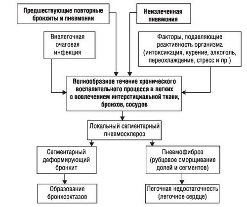 Патогенез хронической пневмонии
